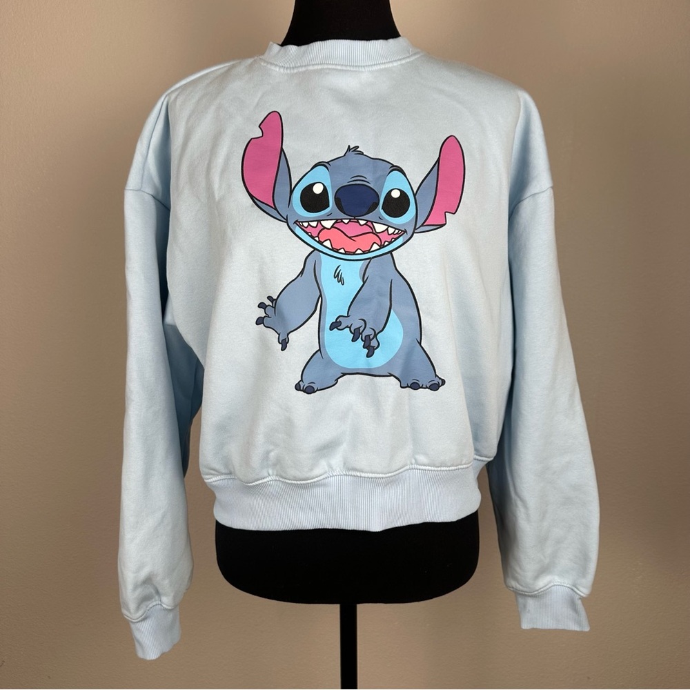 Lilo & Stitch Disney Spirit Sweatshirt Womens XS Cropped Oversized Crew Pullover